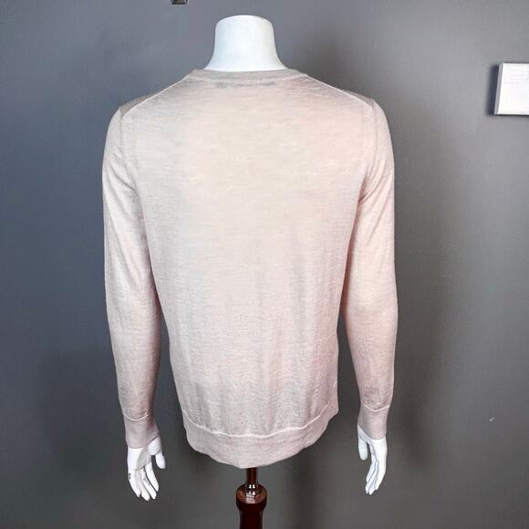 Jenni Kayne sweater Medium crew neck Merino wool heathered light‎ blush pink - Picture 5 of 13